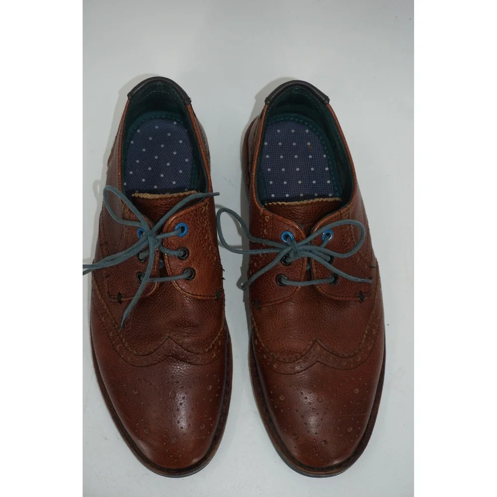 Ted Baker Jamtro 4 Shoes Brown Leather Wingtip Brogue Derby Dress Men's Size 9